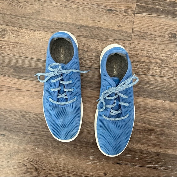 Allbirds Shoes Men's 11 Tree Runners Blue Wool Sneakers - Picture 2 of 8